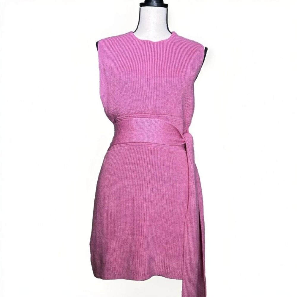 Free People Beach Orchid Convertible Low Back Knit Ribbed Sweater Dress Pink M